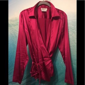 Tess 95% silk 5% spandex long sleeve shirt